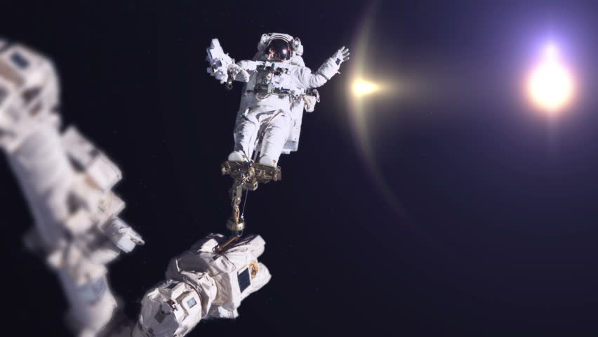 Astronaut Spacewalk by Earth Royalty-Free Stock Footage #7155067
