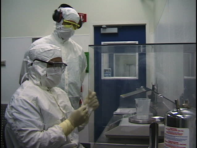 clean-room-technicians-weigh-product-contents-quality-stock-footage