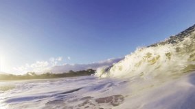 Sandy Ocean Wave Crashing on the Beach in Slow Motion