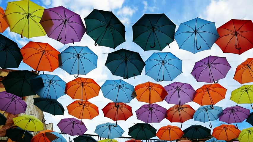 many umbrellas