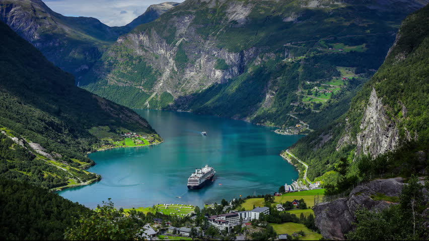 4k Timelapse Geiranger Fjord Norway Stock Footage Video (100% Royalty ...