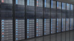 Data Center Server Room - dolly shot - Powered by Shutterstock - Get 15% off with code: PIKWIZARD15