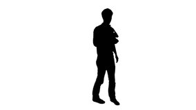 Cameraman silhouette recording video - 1080p
Silhouette of a man holding a video camera and shooting - Full HD