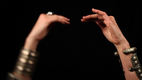 close-up of hands of oriental style dancer