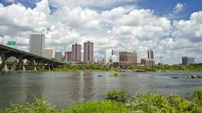 Timelapse video of downtown Richmond, Virginia, USA on a summer day.