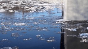 ice jam in a river