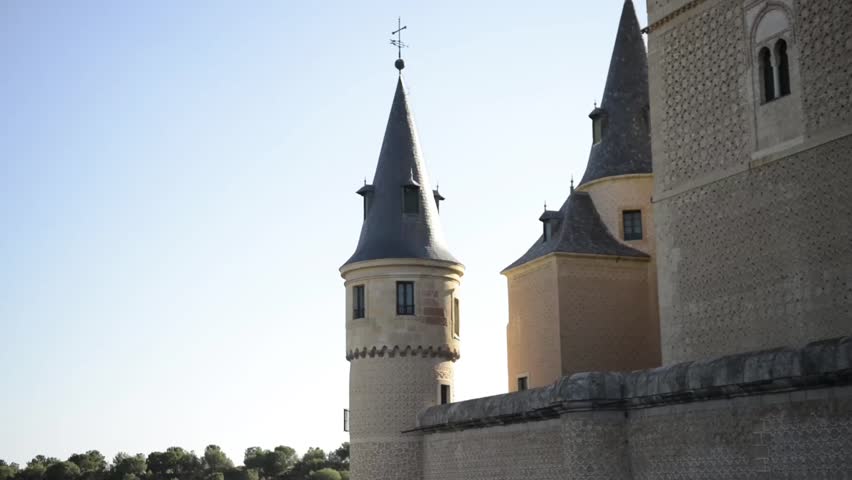 The spanish castle Alcazar of Segovia, in Castilla y Leon, Spain 