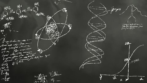 Math and Science Blackboard Scribbling Stock Video