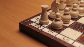 Chess game shot on slider on motion