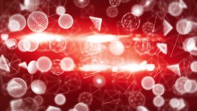 Seamless looping animation of transparent wireframe objects including lens flares and red background - Powered by Shutterstock - Get 15% off with code: PIKWIZARD15