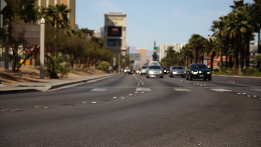 Defocused traffic in Las Vegas, Nevada.