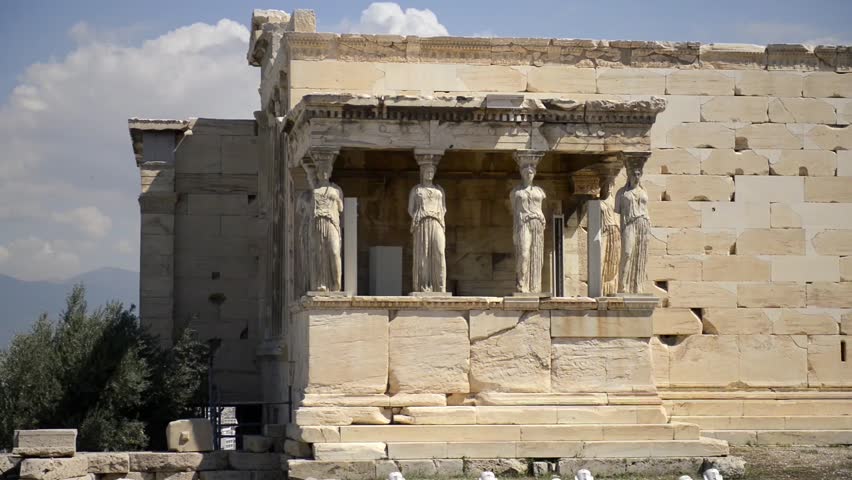 Erechtheion and caryatid, Athens, Greece
