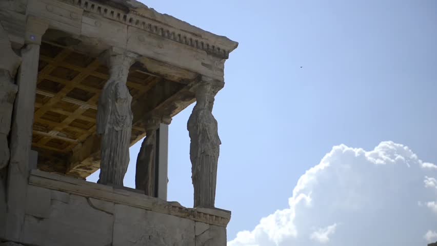 Erechtheion and caryatid, Athens, Greece
