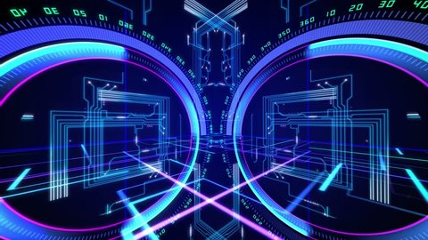 Futuristic Technological Video Motion Background Seamless Stock Footage