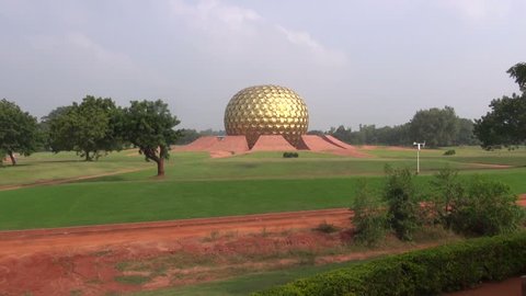 Matrimandir - Golden Temple in Auroville for meditation, Tamil Nadu, India

