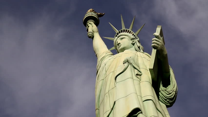 Time lapse shot of The Statue of Liberty.