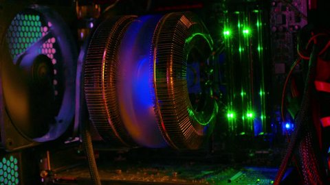 Computer and its parts fan and lights