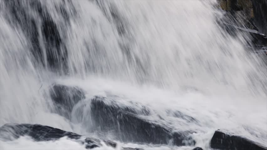 Seamless loop features fast flowing whitewater cascading and falling over boulders at Bond Falls, a very beautiful waterfall in Michigan