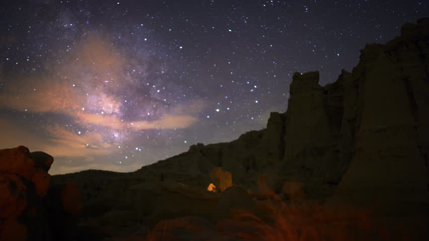 Milky Way Galaxy 70 Dolly R Timelapse Mojave Desert Red Rock Canyon