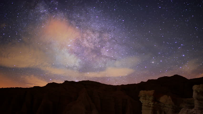 Milky Way Galaxy 32 R Timelapse Mojave Desert Red Rock Canyon 2014
