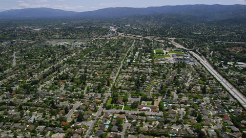 Aerial view of Silicon Valley area in California