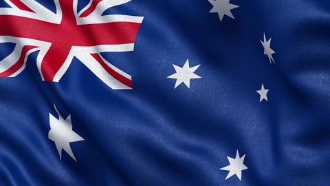 Realistic Ultra-HD flag of Australia waving in the wind. Seamless loop with highly detailed fabric texture. Loop ready in 4K resolution.