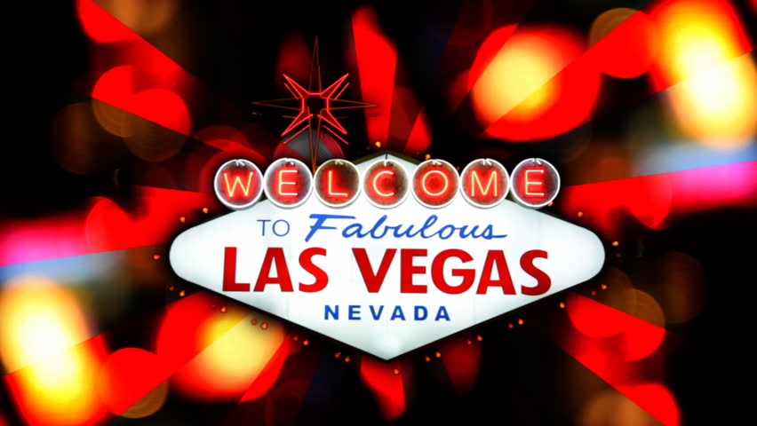 A stylized treatment of the Las Vegas welcome sign at night.
