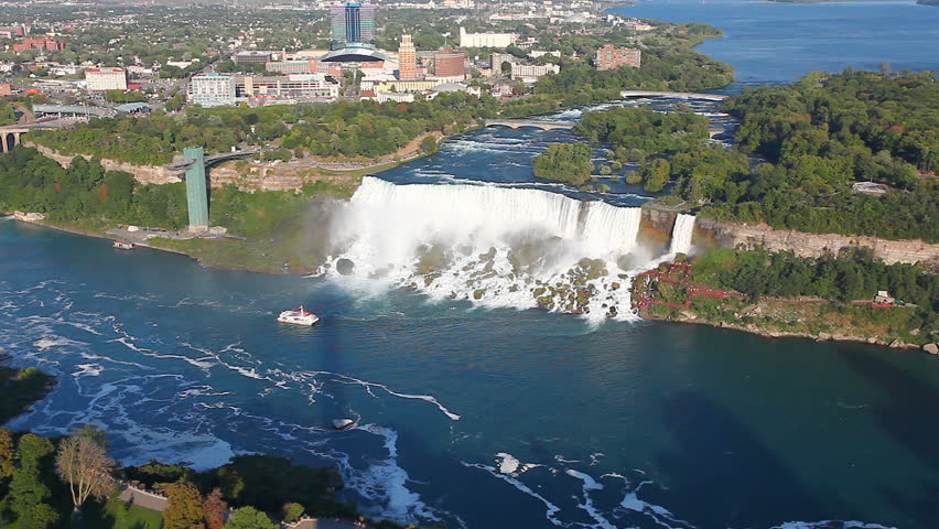 An aerial view of the American Falls, Niagara Falls
