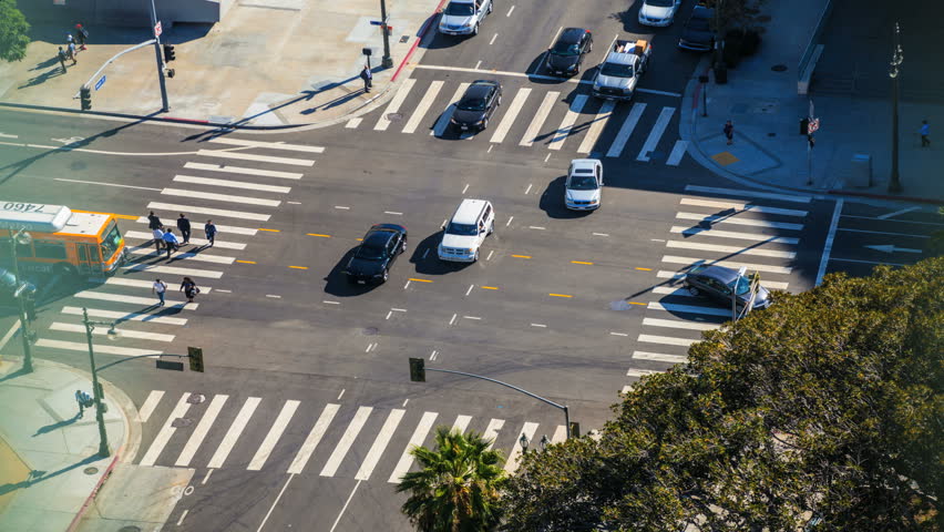 4 Way Traffic Intersection Timelapse With Stock Footage Video 100 Royalty Free Shutterstock