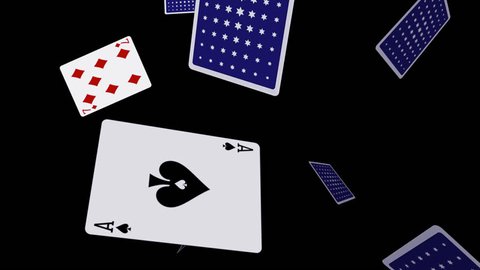 Playing Cards - Falling Loop - 3 - Alpha Channel - 30 fps - 3D animated poker cards for sport, gambling, business, art, music, vj projects... Lossless Full HD ProRes4444 with transparent background...