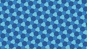 Kaleidoscope Geometric Shapes in Motion - Dynamic digital animation geometric mesh and blue rotating 