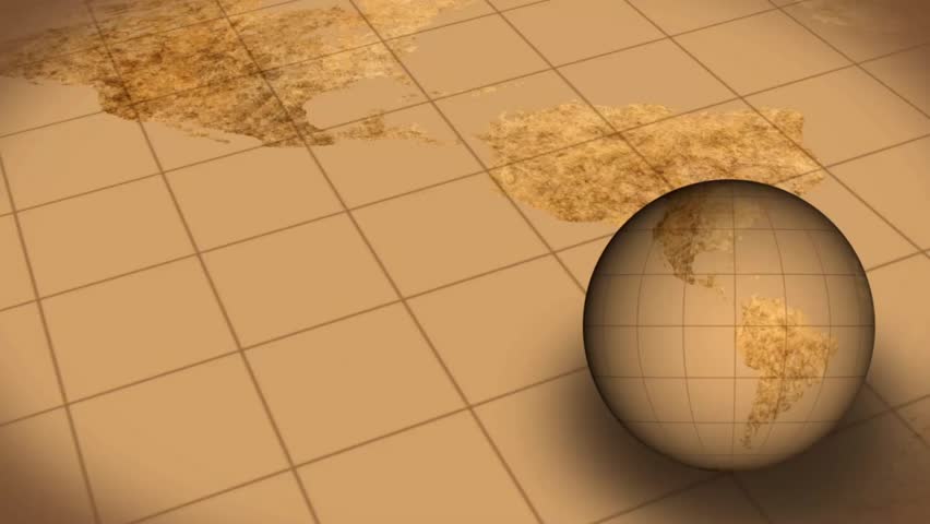 vintage rotating globe map world background Stock Footage Video (100%