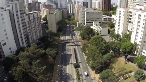 Aerial view from an Important Avenue in Sao Paulo, Brazil