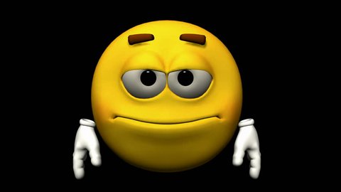 Scared Emoji with Luma Matte, Stock image