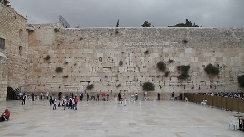 Wailing Wall in Jerusalem. old town