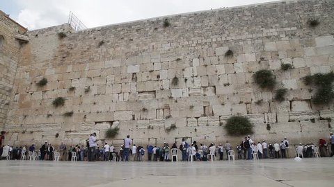 Wailing Wall in Jerusalem. old town