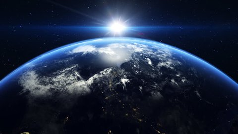 宇宙から見た地球の上の日の出 の動画素材 ロイヤリティフリー Shutterstock