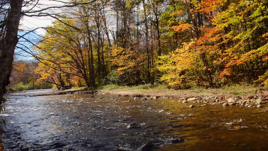 Jackson New Hampshire River Flowing Stock Footage Video (100% Royalty ...