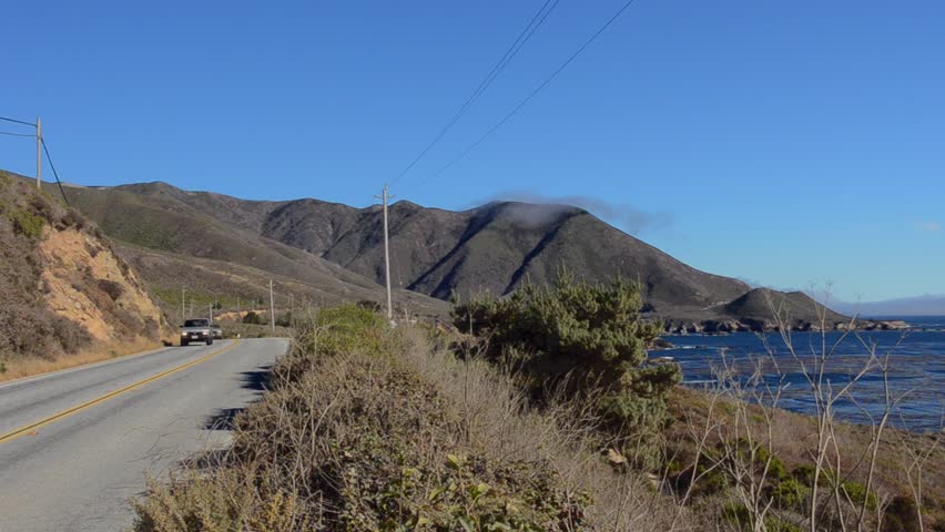 California USA famous road near Garrapata State Park with rugged coast Pacific Coast Highway