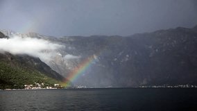 rainbow above sea