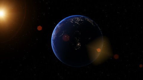 Realistic Earth globe zoom and dock on North America 4K