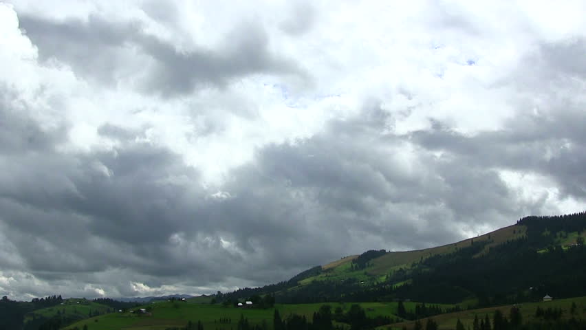 Wonderful beautiful clouds over mountains. landscape