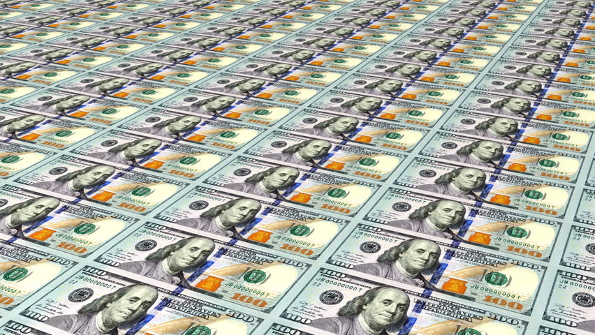 Printing New Money Hundred Dollar Bills Sheets Angle Loop Hundred Dollar Bills Sheets Angle Loop