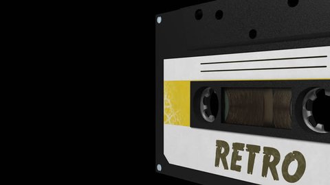 seamless VJ loop - white and yellow retro cassette with retro sign