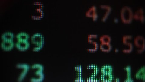 Stock market ticker on computer screen Stockvideó