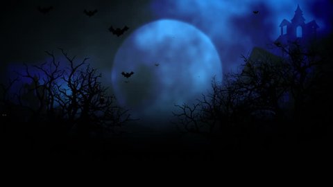 Animated stylish background useful for halloween,spooky, scary, haunted, eerie, ghost, or terror. background with the elements during Halloween such as, ghost, bats, pumpkins, and so on.
