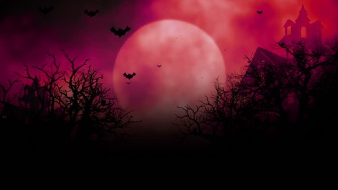 Animated stylish background useful for halloween,spooky, scary, haunted, eerie, ghost, or terror. background with the elements during Halloween such as, ghost, bats, pumpkins, and so on.
