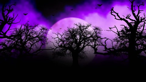 Animated stylish background useful for halloween,spooky, scary, haunted, eerie, ghost, or terror. background with the elements during Halloween such as, ghost, bats, pumpkins, and so on.