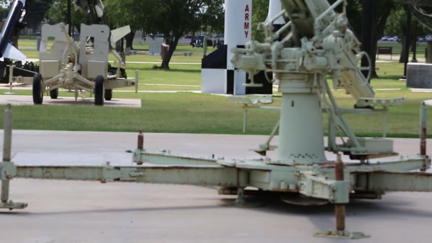Tilt Shot of Artillery Monuments