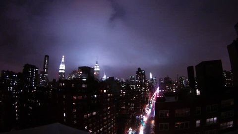 HURRICANE SANDY KNOCKS OUT THE LIGHTS IN NEW YORK CITY. OCTOBER 29TH 2012. Rare historic clip of the power being cut from NYC. Timelapse.